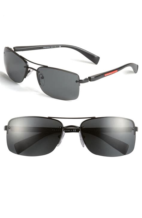 prada 59mm rectangle sunglasses|prada rectangle sunglasses men.